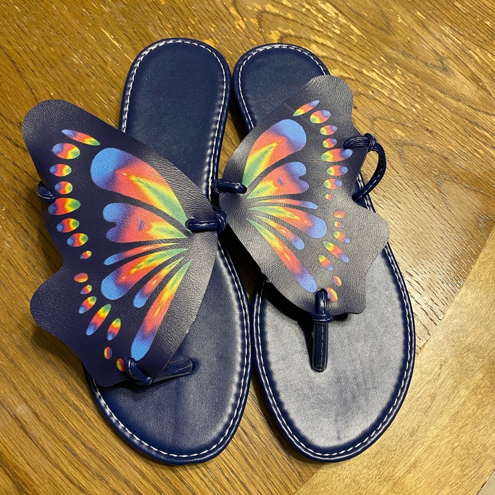 Beautiful and Blue Butterfly Sandals (Brand New)
